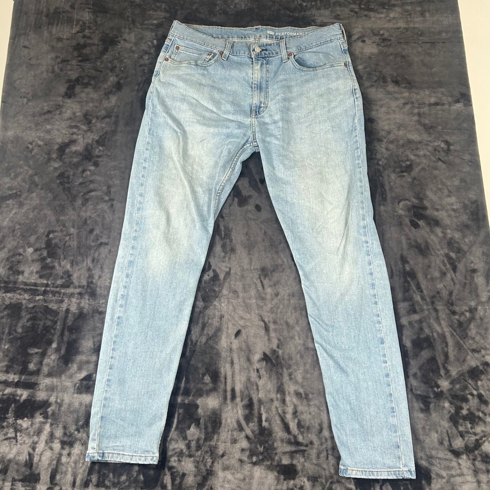 Levis 512 Slim Taper Jeans Mens 36x34 Light Blue Performance Denim